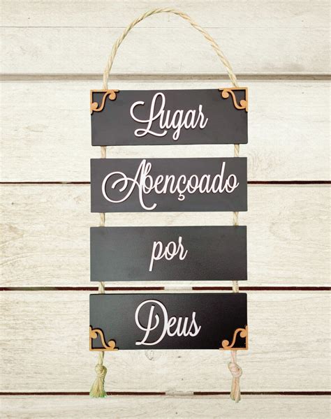 Placa Decorativa P Porta Ou Parede Lugar Aben Oado Por Deus