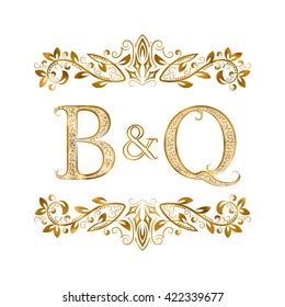 Bq Vintage Initials Logo Symbol Letters Stock Vector Royalty Free