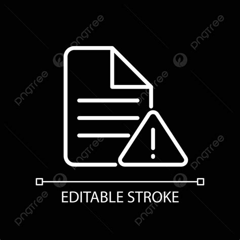 Linear White Icon For Dark Theme Indicating A File Error Vector Issue Dark Problem Png And