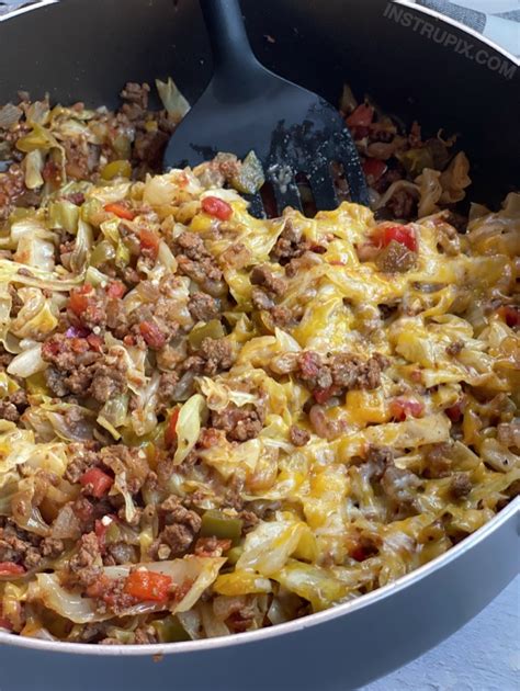 Cabbage Roll Skillet Easy Keto Ground Beef Dinner Recipe Lovelll