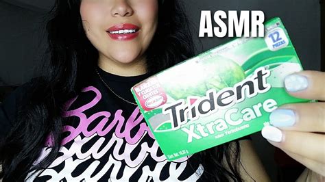 Asmr Espa Ol Masticando Chicle Trident Y Susurrando Chewing Gum