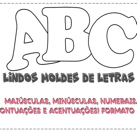 Moldes Médios Letras Alfabeto e Numerais pdf Digital Elo7