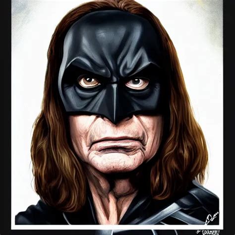 Portrait Of Ozzy Osbourne As Batman Highly Detailed Stable