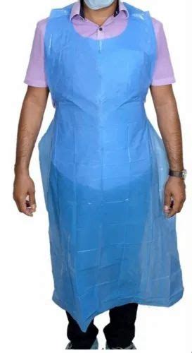 PE Blue Hospital Plastic Apron For Safety Protection Size Large At