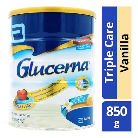 Glucerna Triple Care Milk Powder Vanilla For Diabetic 850g Health