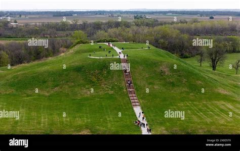 Aerial Photograph Of Monks Mound At Cahokia Mounds State Historical