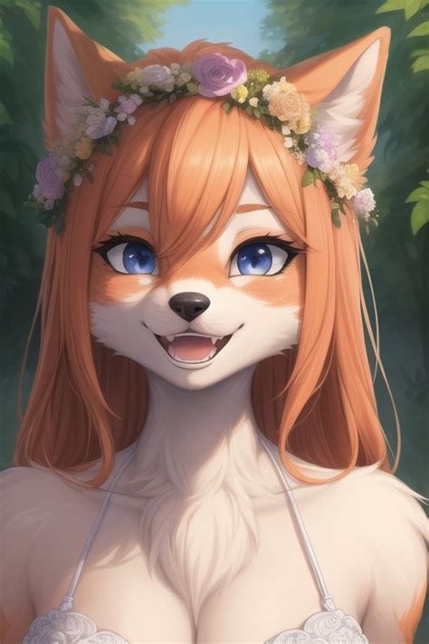 Wedding Dress Skinny Flower Crown AI Porn