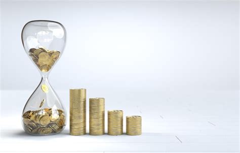 Premium Photo Gold Coin In The Hourglass Time Is Money Concept