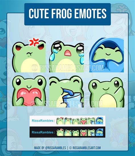 Cute Frog Twitch Emotes Package Rissa Rambles Custom Twitch Emotes