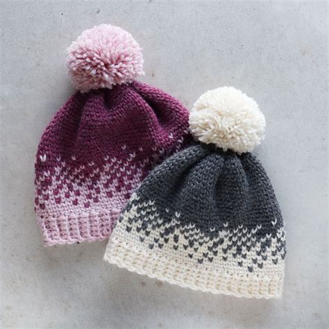 Two Color Fair Isle Hat Knitting Pattern Jagodooowa