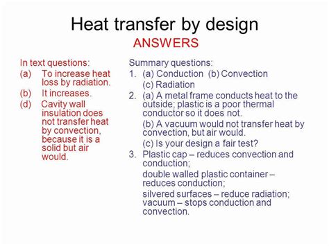 Methods Of Heat Transfer Worksheet Doc