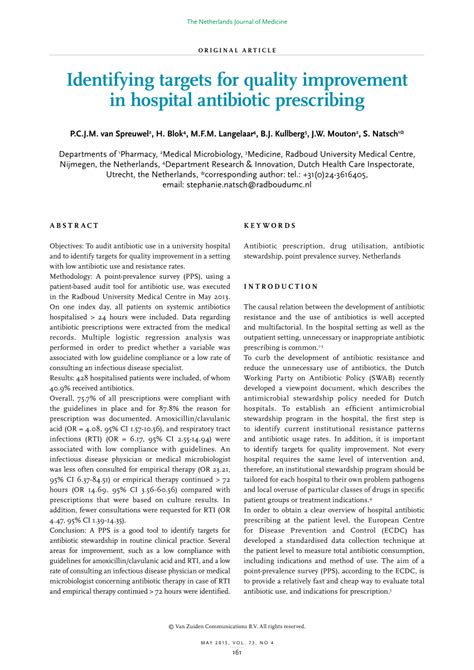 Pdf Identifying Targets For Quality Improvement In Hospital