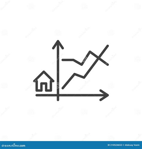 Real Estate Price Chart Line Icon Stock Vector Illustration Of