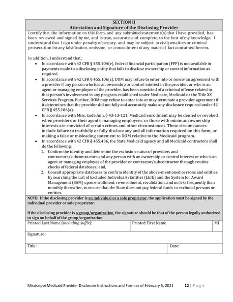 Mississippi Mississippi Medicaid Provider Disclosure Form Fill Out