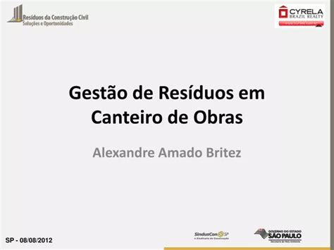 Ppt Gest O De Res Duos Em Canteiro De Obras Powerpoint Presentation