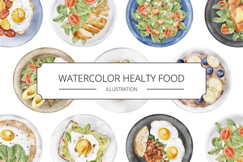 Watercolor Healthy Food Illustration Graphic by Dikas Studio · Creative ...