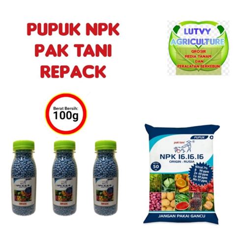 Jual Pupuk NPK Pak Tani Repack 100 Gram Shopee Indonesia