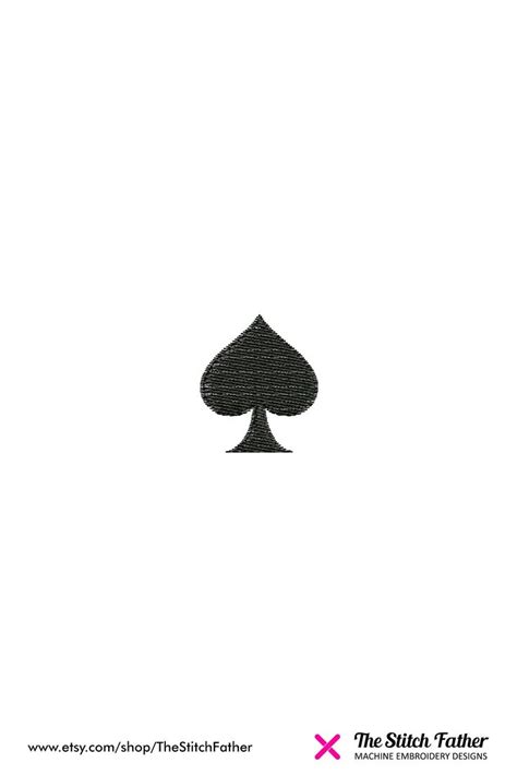 mini spades symbol machine embroidery design small spade etsy spade