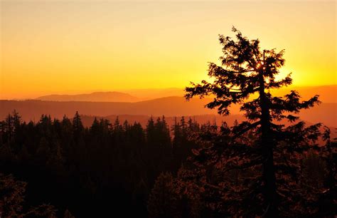 Nikon Sniper: Oregon Mountain Range At Sunset