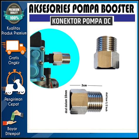 Jual Konektor Pompa Dc V Mm Ke Drat Luar Inch Konektor Drat