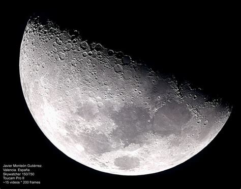 Mosaico De La Luna En Cuarto Creciente Fases Fotos Astronómicas