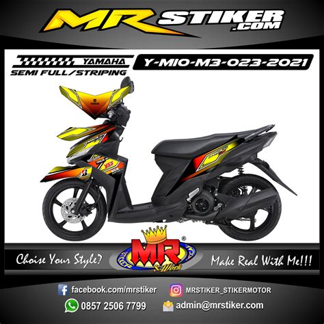 Stiker Motor Decal Yamaha Mio Soul GT One Piece Abstrack Fire Splat