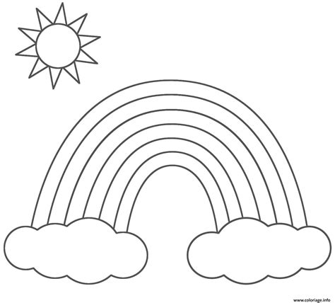 Coloriage Arc En Ciel Nuage Et Soleil Dessin Arc En Ciel à imprimer