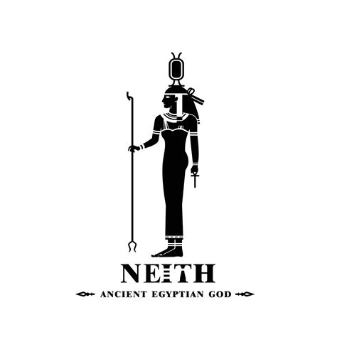 Ancient Egyptian God Neith Silhouette Middle East God Logo