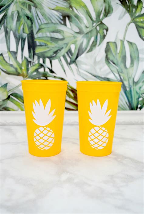 Pineapple Cups Tropical Themed Party Cups Tropical Themed Etsy