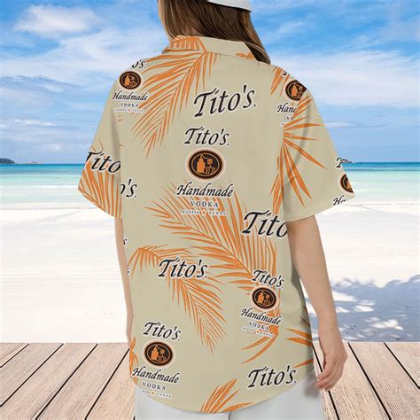 Titos Vodka Hawaiian Palm Leaves Pattern Hawaiian Shirt Sold By