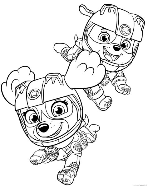 Rubble Paw Patrol Skye Coloring Page Printable