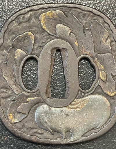 Antique Japanese Edo Period Tsuba With Nthk Certificate Nihonto