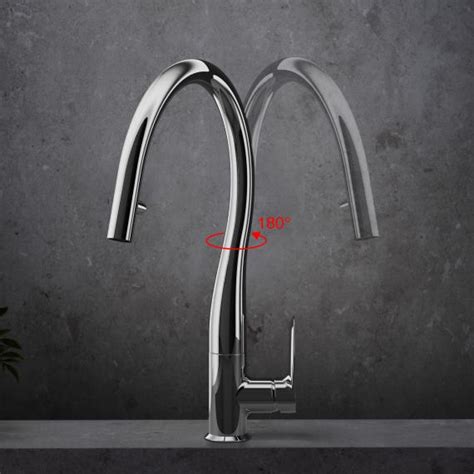 Fortis Lica Curved Kitchen Mixer Tap With 2 Spray Modes Swivel Pull