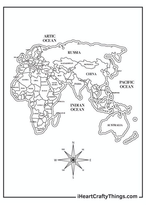 Printable World Map Coloring Pages (Updated 2024)