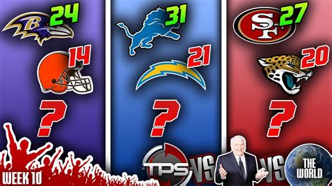 2023 Nfl Week 10 Picks Predictions And Prizes Tps Vs Madden Vs The World Youtube