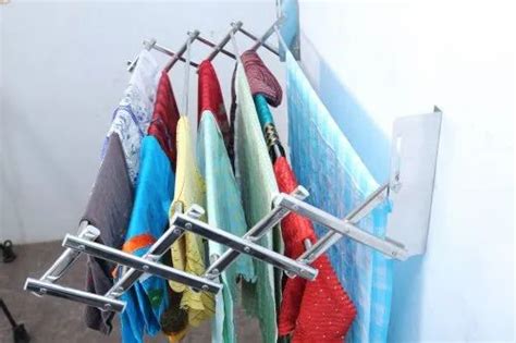 Shrijith Stainless Steel Ss Wall Mount Cloth Hanger For Homehostels