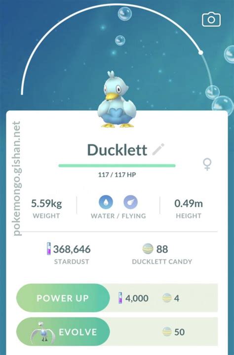 Ducklett Evolution Chart