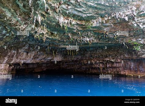 Melissani Cave Colorful Wall Of Kefalonia In Greece Stock Photo Alamy