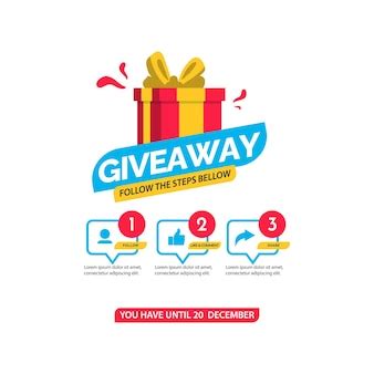 Premium Vector | Giveaway banner design template