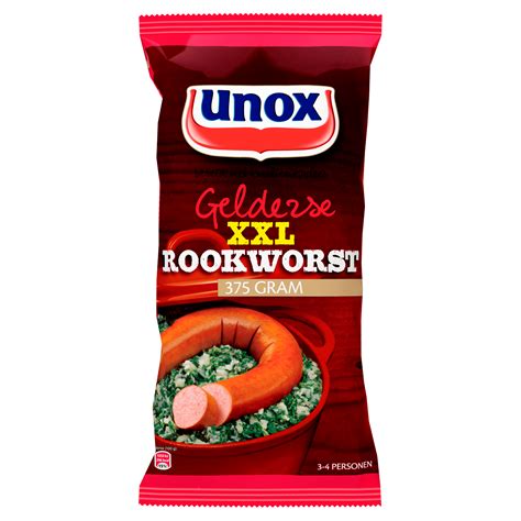 Unox Gelderse Rookworst XXL Per Stuk 375 Gram Per Kilo 11 71 PLUS