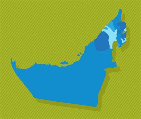 Premium Vector United Arab Emirates Map With Regions Blue Political