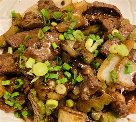 Stir Fried Beef With Bitter Gourd And Black Bean Sauce Planes Trains