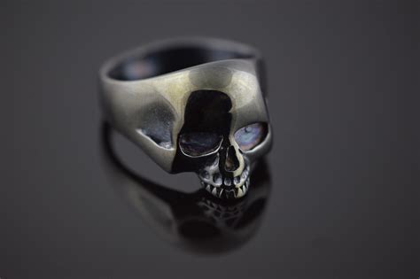 Skull Small Black Anodized Stainless Steel Ring Skull Ringz