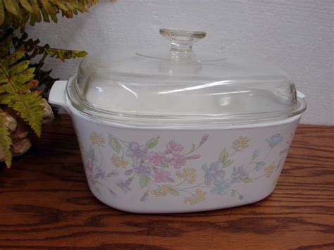 Vintage Corning Ware Usa Pastel Bouquet Flowered Casserole W Lid 5