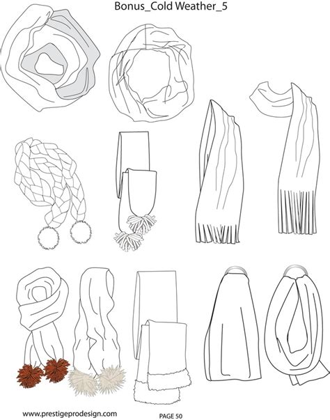 Scarves Accessories Design Sketch Scarf Drawing Fashion Sketch Template