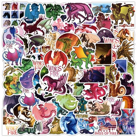 Buy 100 Pcs Stickers for Wings of Fire,Vinyl Waterproof Stickers for Laptop,Bumper,Skateboard ...