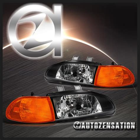 Sell 92 95 Honda Civic 4dr Black Headlights And Amber Corner Signal Lights In California Us For