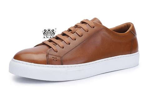 Brown Leather Casual Shoes Sneakers Wholesale