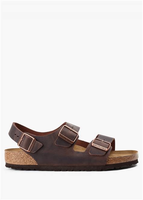 Birkenstock Mens Milano Habana Oiled Leather Sandals