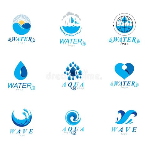 Sea Wave Splash Vector Symbol Water Is Life Theme Stock Vector